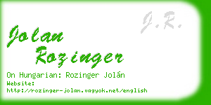 jolan rozinger business card